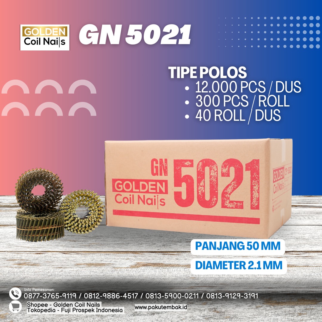 Golden Coil Nails 50mm 2.1 Polos (GN 5021)