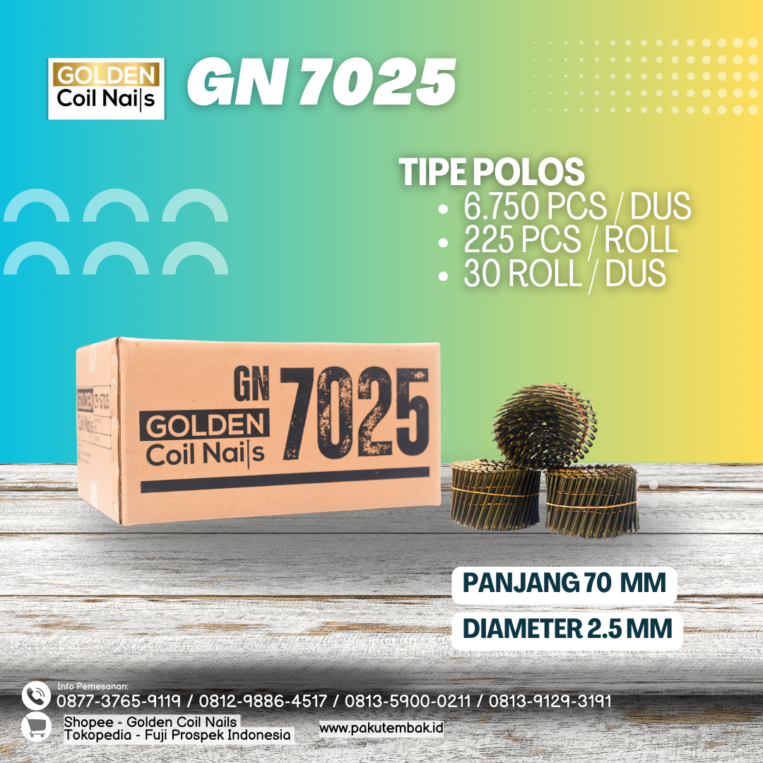 Golden Coil Nails 70mm 2.5 Polos (GN 7025)
